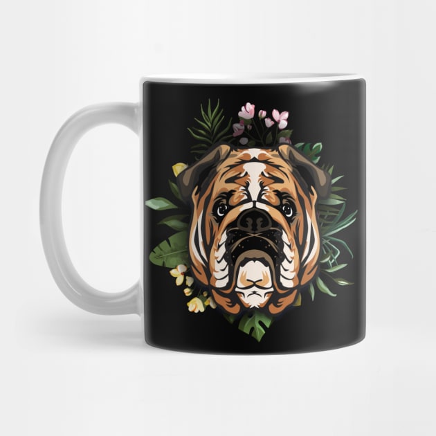 Bulldog in floral by WearthisWearthat
